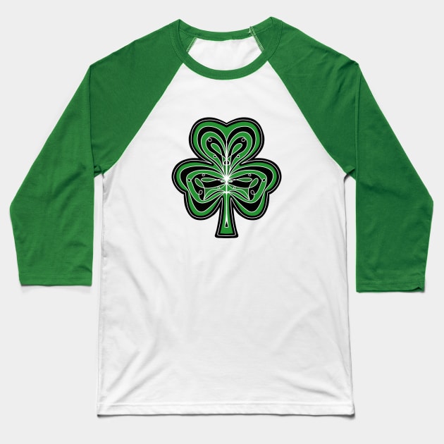 ORNATE Green  Shamrock Baseball T-Shirt by SartorisArt1